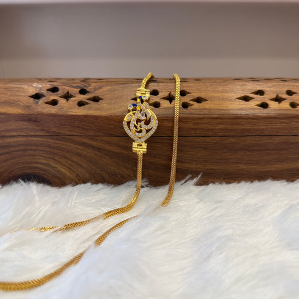 Gold Mugappu Chain Stone
