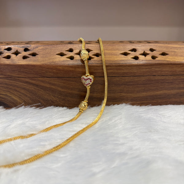 Gold Mugappu Chain Stone