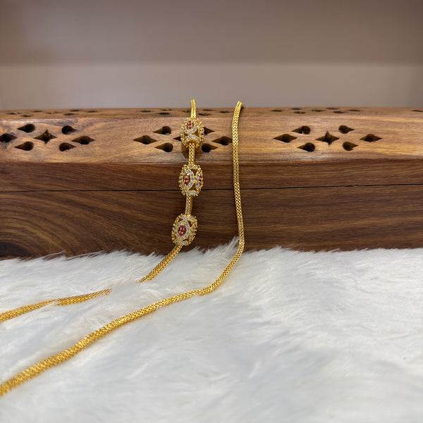 Gold Mugappu Chain Stone