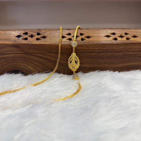 Gold Mugappu Chain Stone