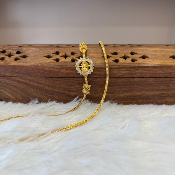 Gold Mugappu Chain Stone