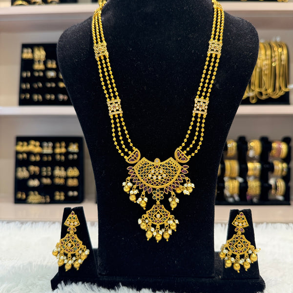 Antique Gold Matte Long Haram