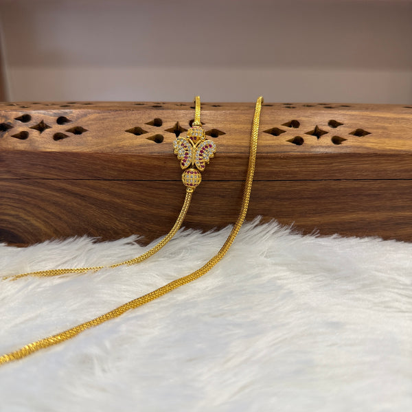 Gold Mugappu Chain Stone