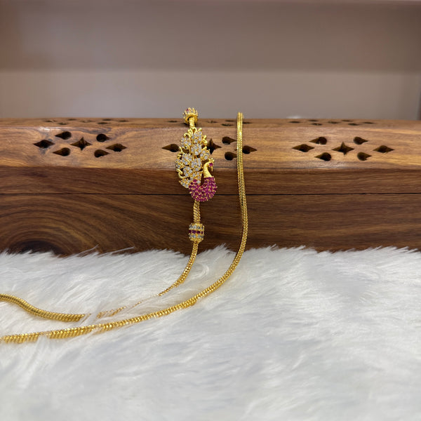 Gold Mugappu Chain Stone