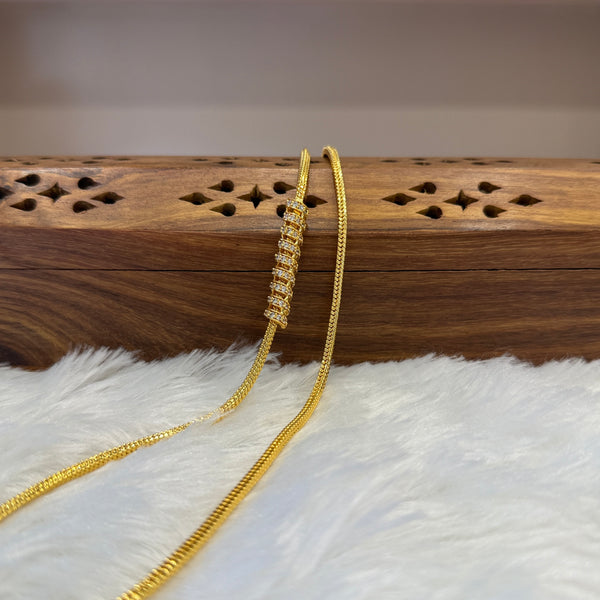 Gold Mugappu Chain Stone