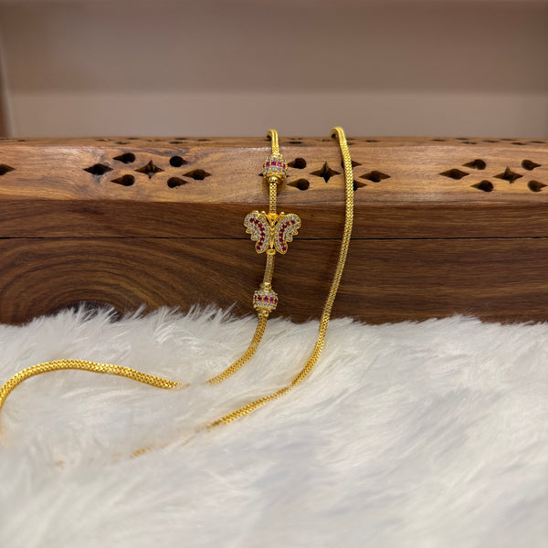 Gold Mugappu Chain Stone